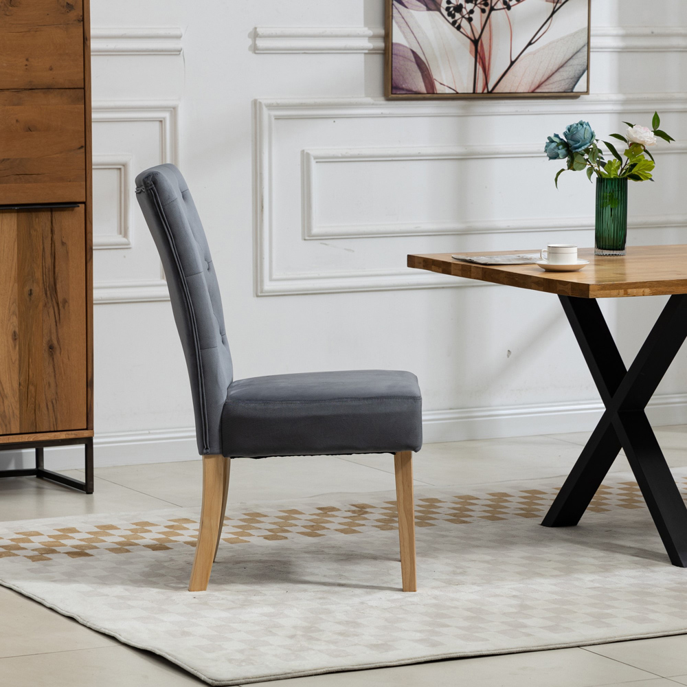 Artemis Home Pienza Set of 2 Grey Velvet Dining Chairs Image 4