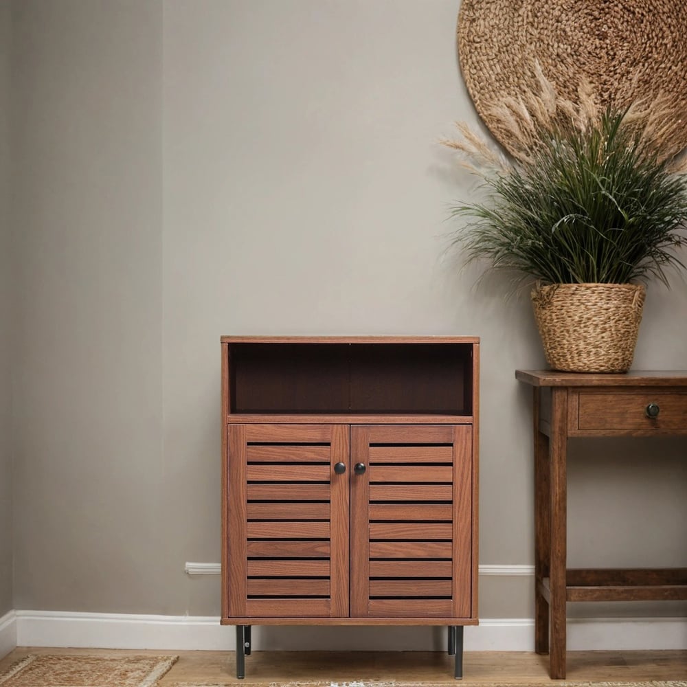 H&O Direct 2 Door Single Shelf Mid Century Wooden Sideboard Image 5