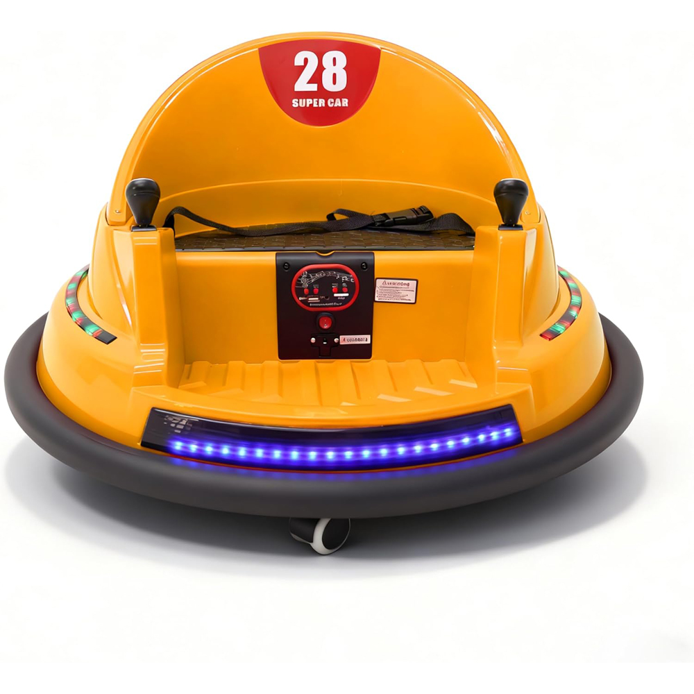 Alivio Kids Yellow 360 Degree Spin Ride-On Bumper Car with Remote Control and Safety Belt Image 3