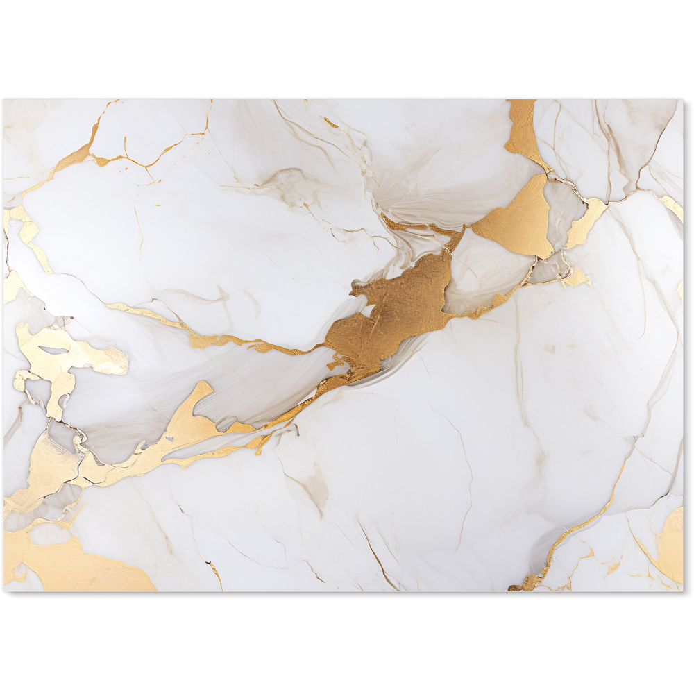 Warren Reed Designer White Marble with Gold Glass Kitchen Splashback 65 x 90cm Image 2