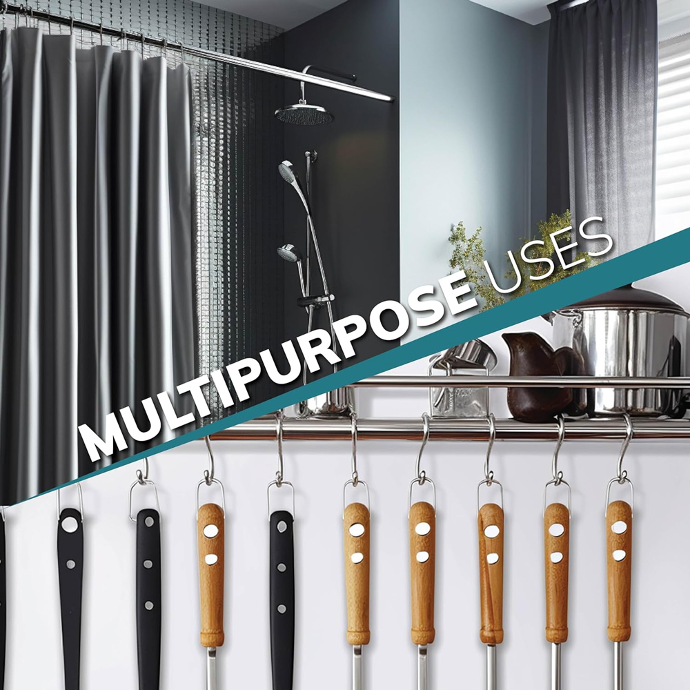 House of Home Stainless Steel Extendable Wardrobe Rail Double Pass Hanging Base 85-153cm Image 5
