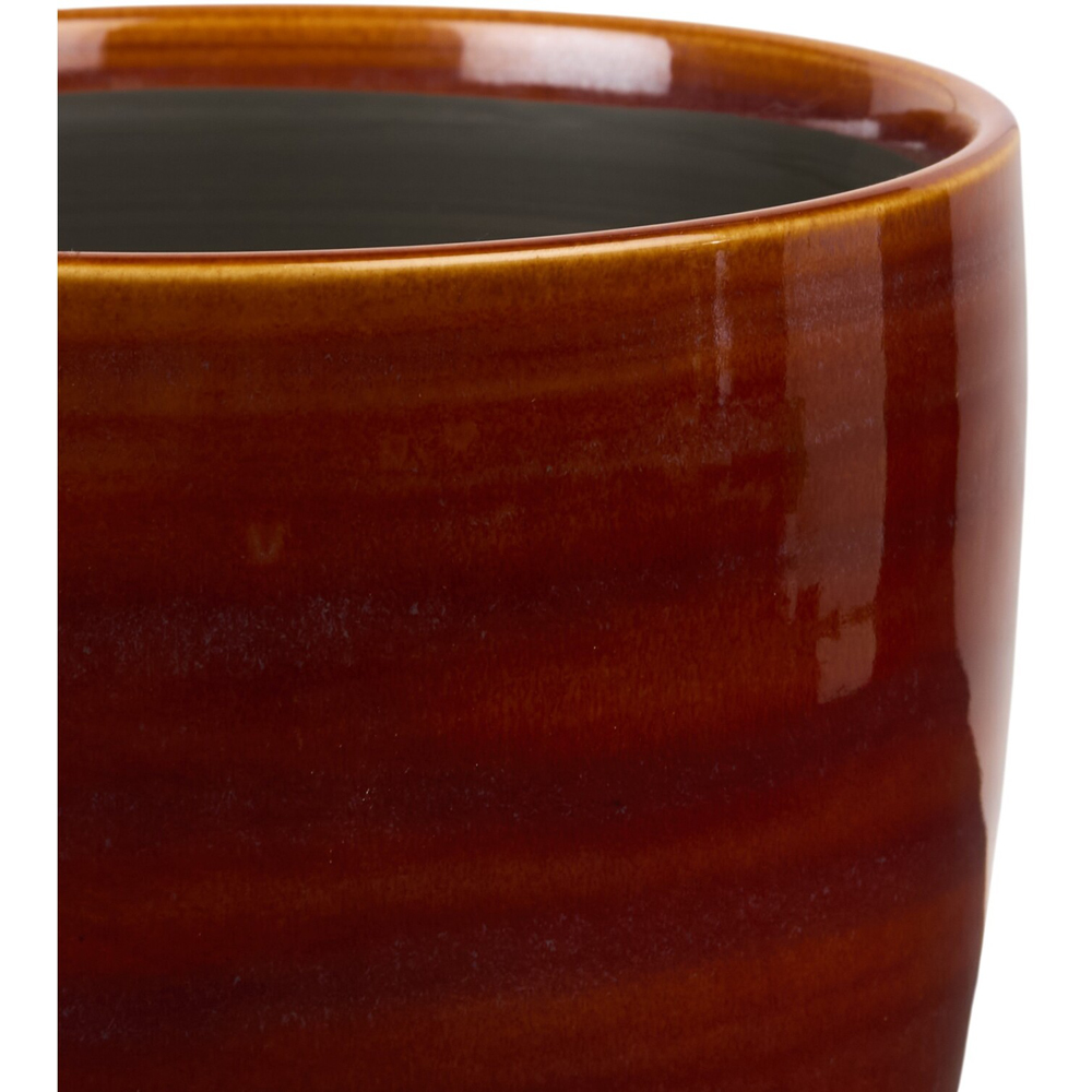 Glazed Plant Pot with Saucer Image 5
