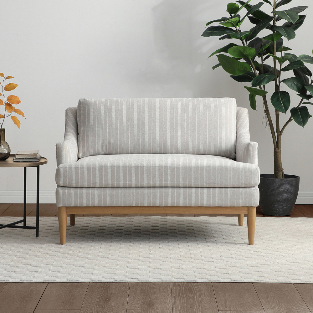 Brody 2 Seater Natural Stripe Chenille Sofa Image 8