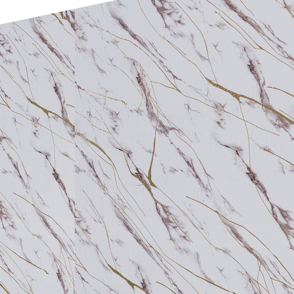 Living and Home Marble Pattern White Base Self-Adhesive Wall Tile Sticker Image 3