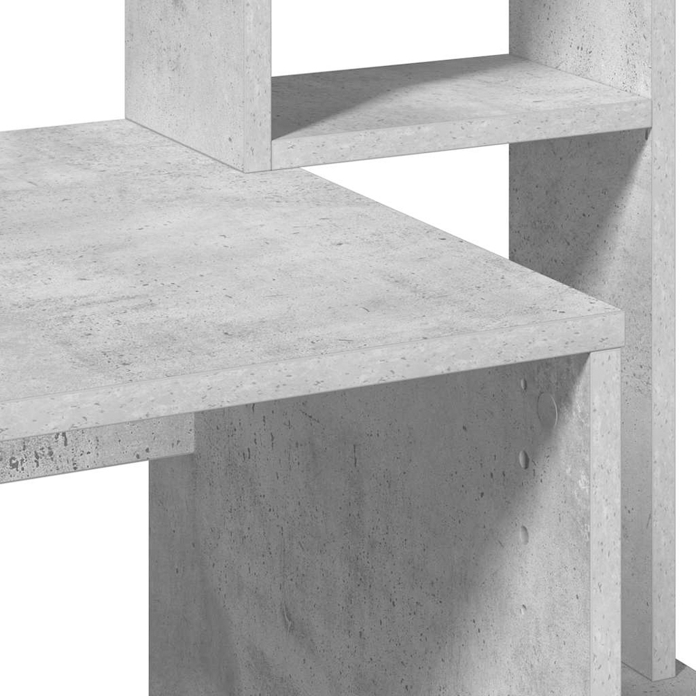 vidaXL 6 Shelf Study Desk Concrete Grey Image 6