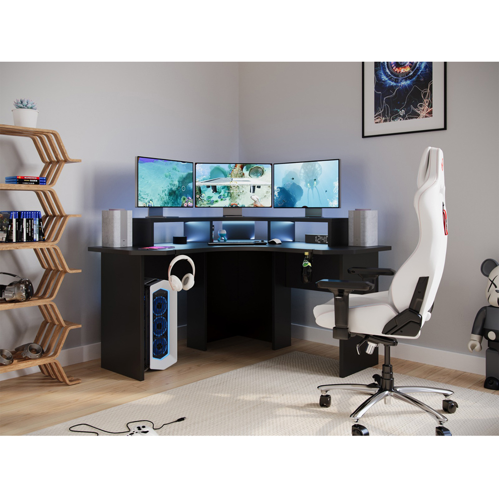 Recoil Topaz Compact Corner Gaming Desk Black Image 5