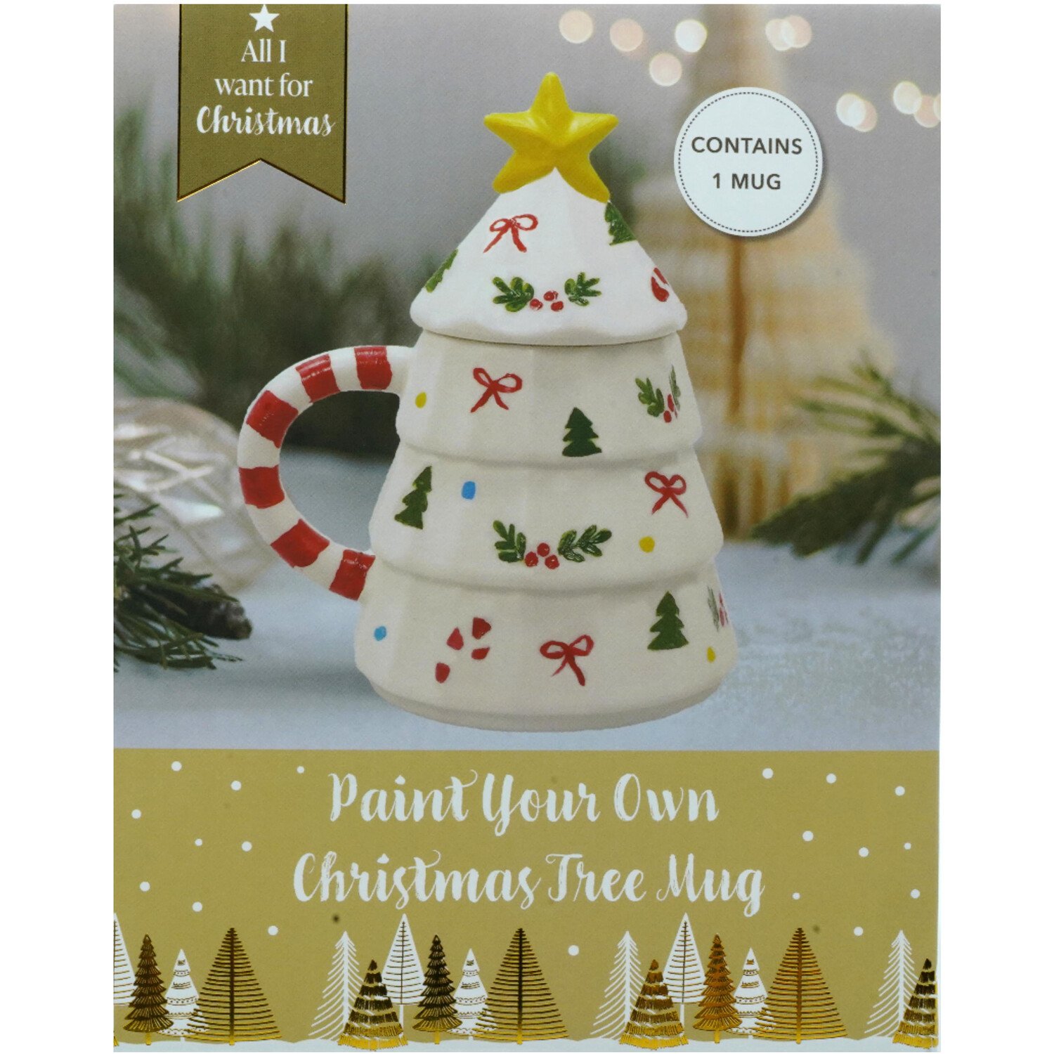 Paint Your Own Christmas Tree Mug Kit White Image 1