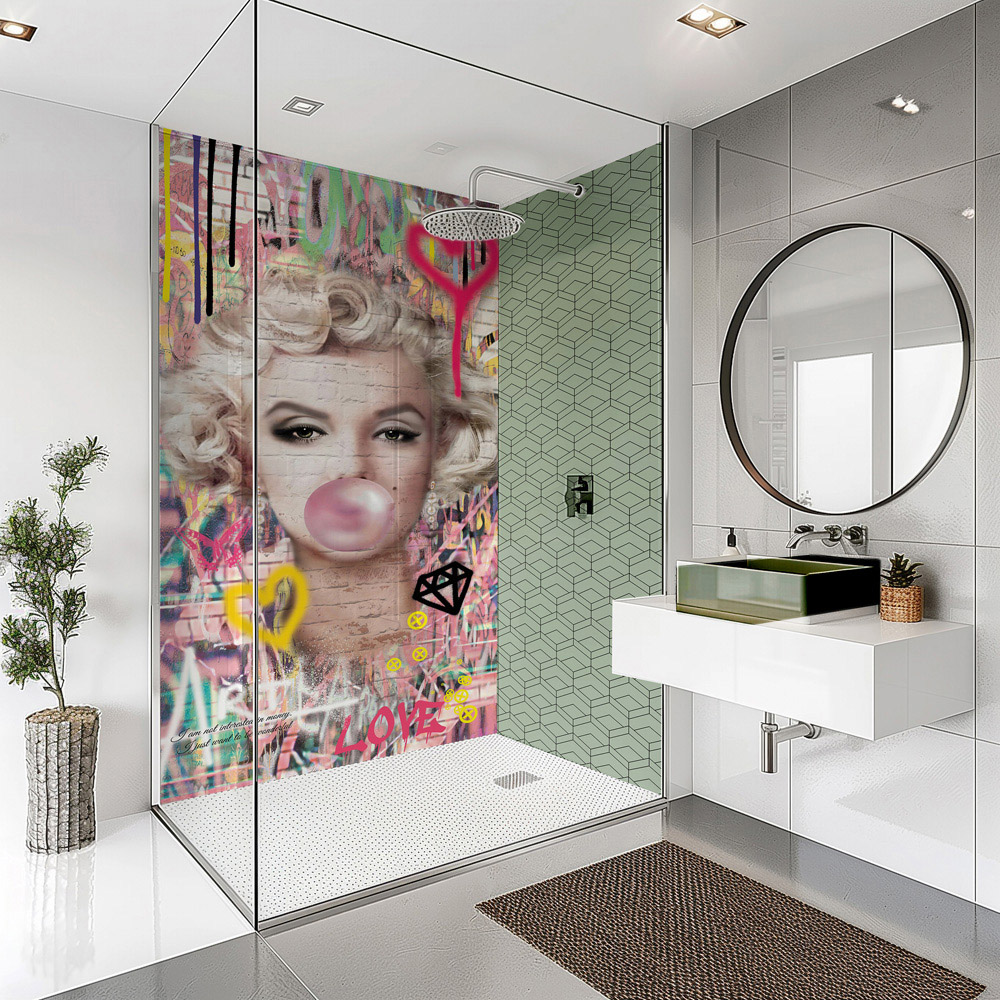 Splashbax Premium Artisan Marilyn Bubblegum Di Bond Shower Panel 2400 x 900mm Image 6