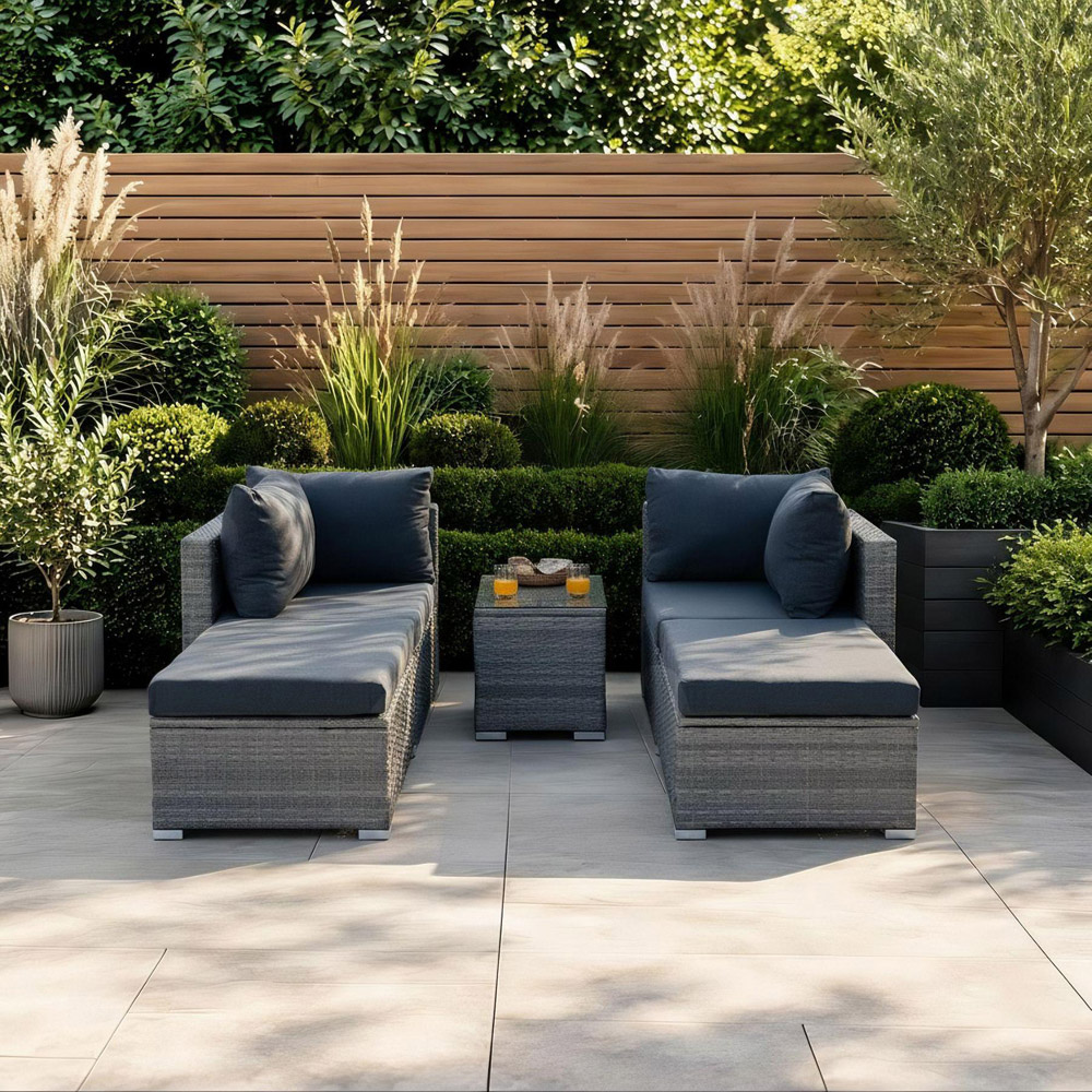 Home Source Solara 4 Seater Grey Garden Lounge Set Image 8