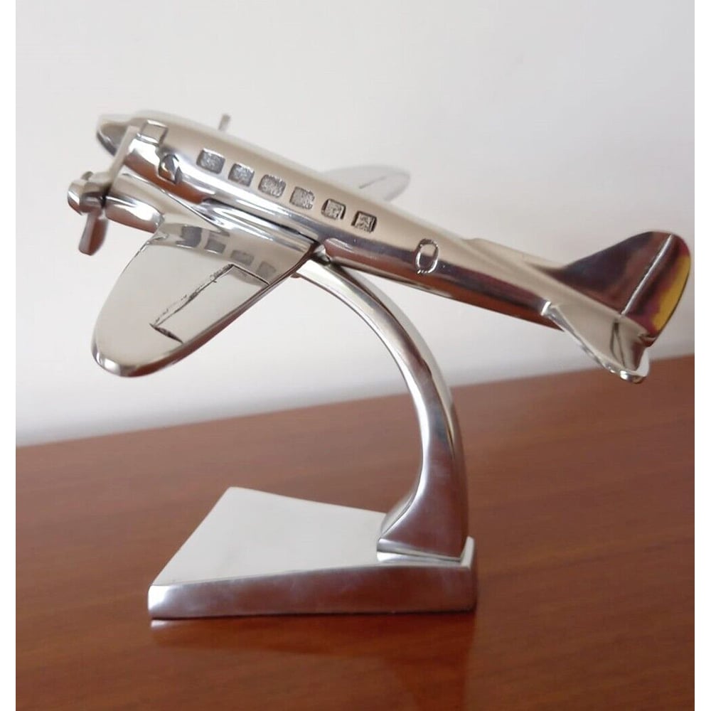 Inspirational Gifting Polished Aluminium Dakota DC10 Aeroplane Home Ornament 16cm Image 3
