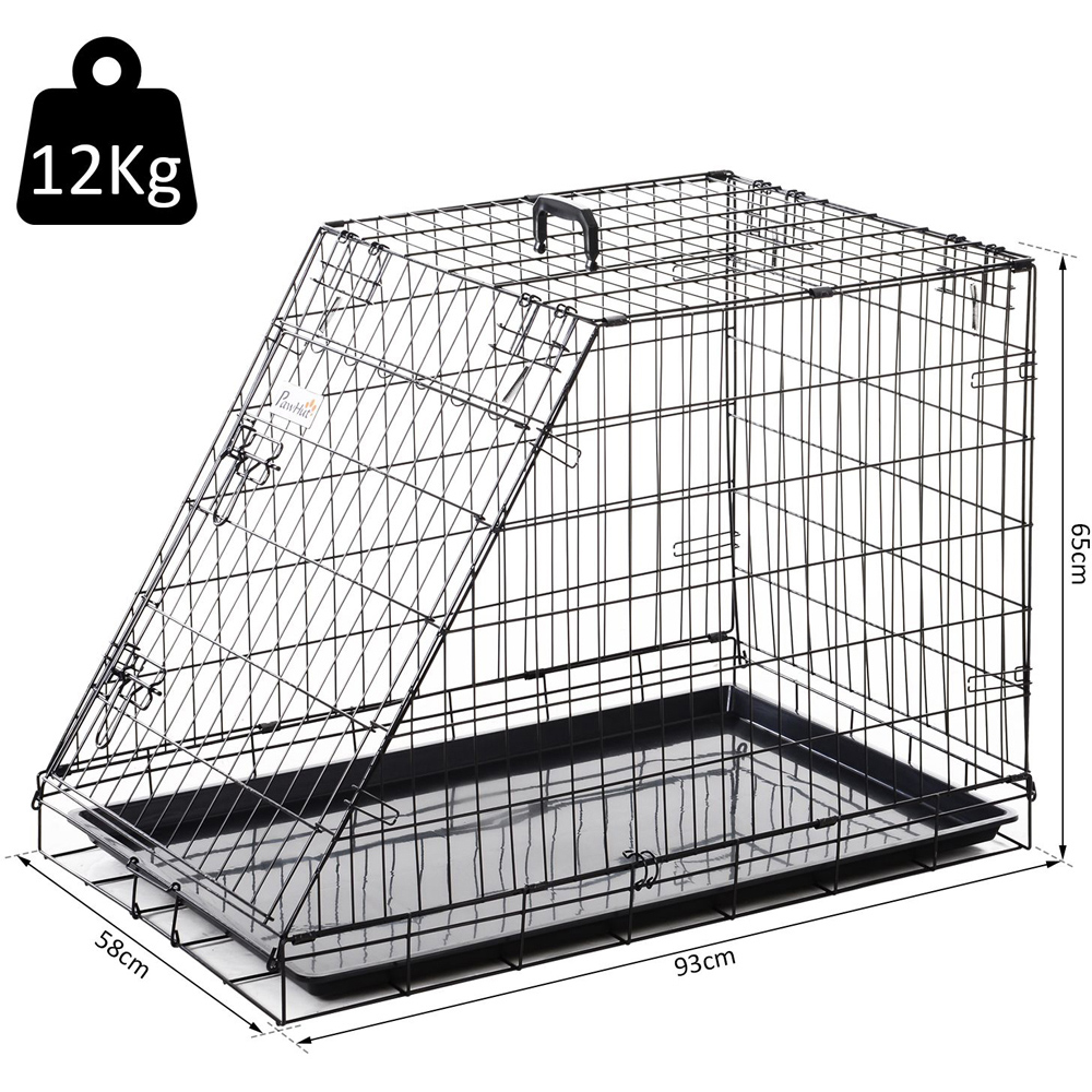 PawHut Trapeze Collapsible Dog Pet Travel Box with Removable Tray Image 8