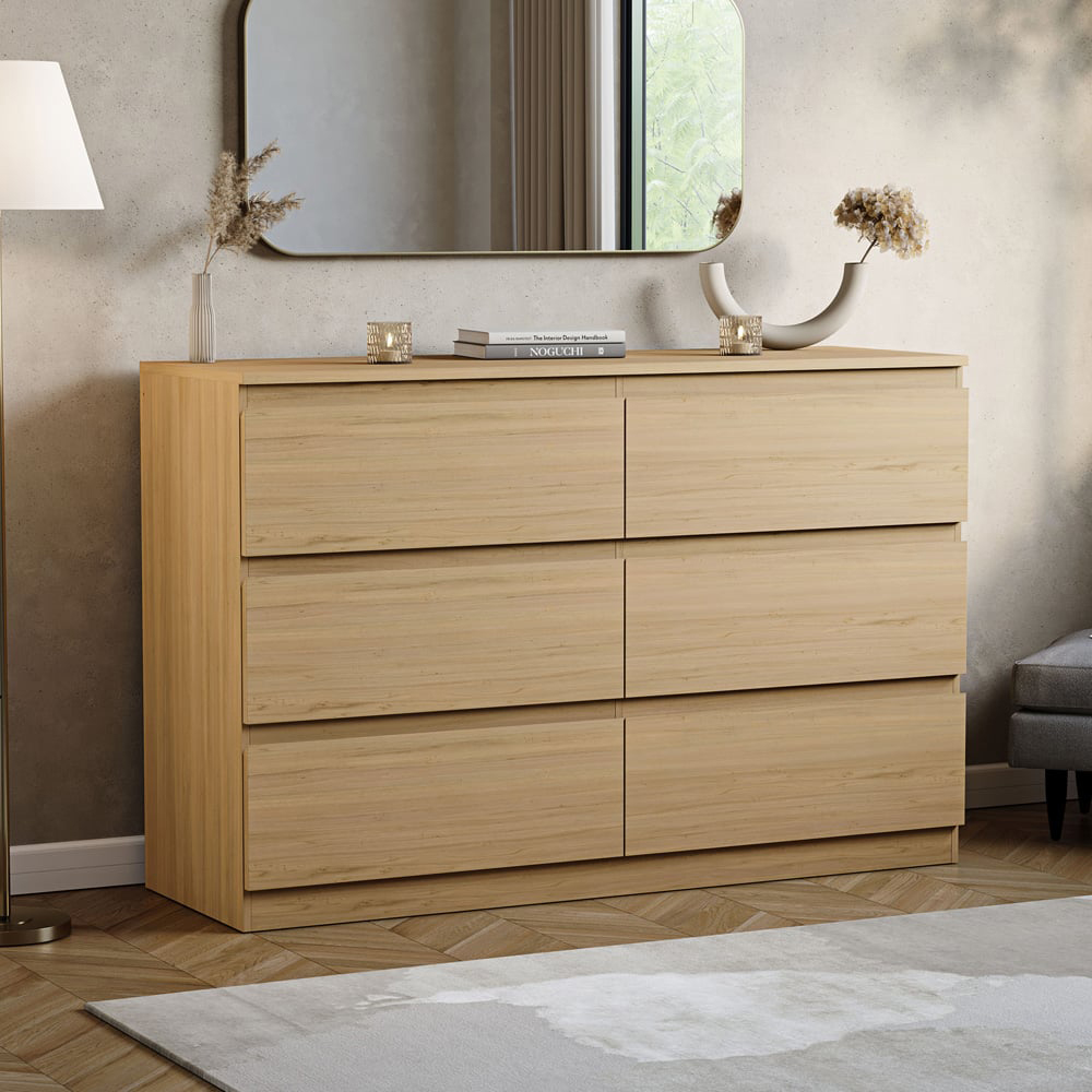 VIDA DESIGNS Denver 6 Drawer Pine Chest of Drawers Image 5
