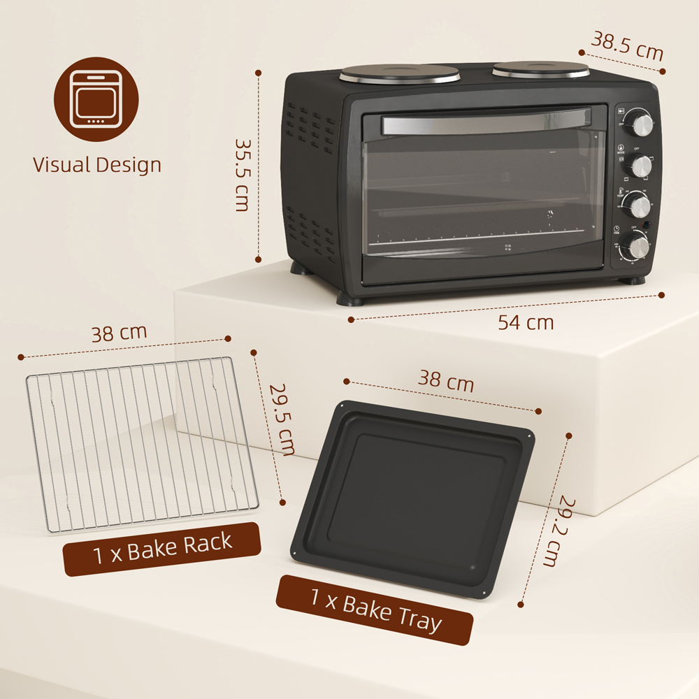 HOMCOM 800-199V70BK Black 36L Countertop Toaster Oven 2600W Image 9