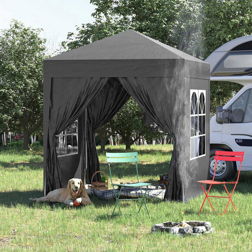 Outsunny 2 x 2m Black Marquee Gazebo Party Tent Image 4