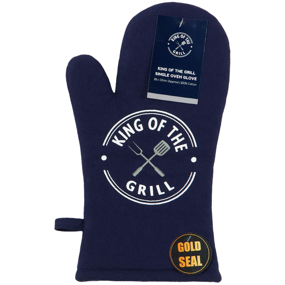 King of the Grill Single Oven Glove - Navy Image 1