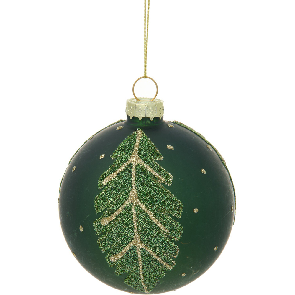 Green Leaf Design Bauble - Green Image 3