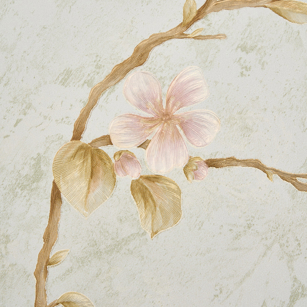 Living and Home Light Green Flower Pattern 3D Embossed Wallpaper Roll 950 x 53cm Image 6