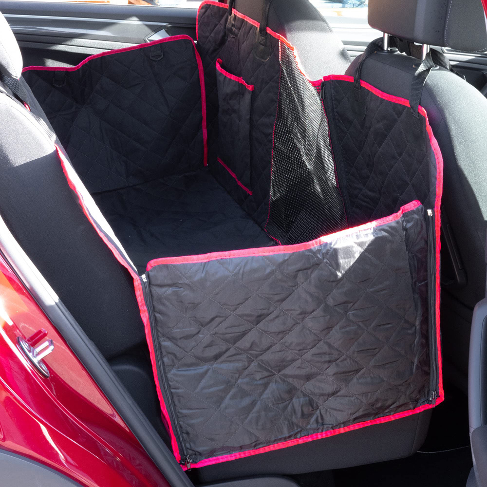 wilko Black and Red Waterproof Dog Car Seat Cover Image 8