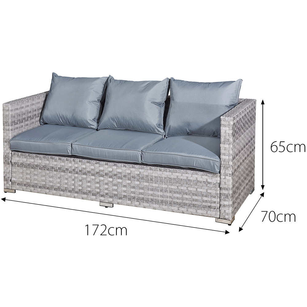 Oseasons Acorn 5 Seater Dove Grey Rattan Sofa Set with Rising Firepit Image 4