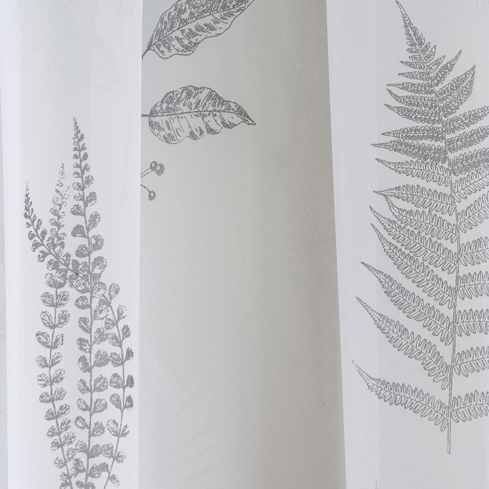 Tyrone Textiles Bracken Grey Wild Leaf Print Rod Pocket Voile Panel Curtains 140 x 137cm Image 3