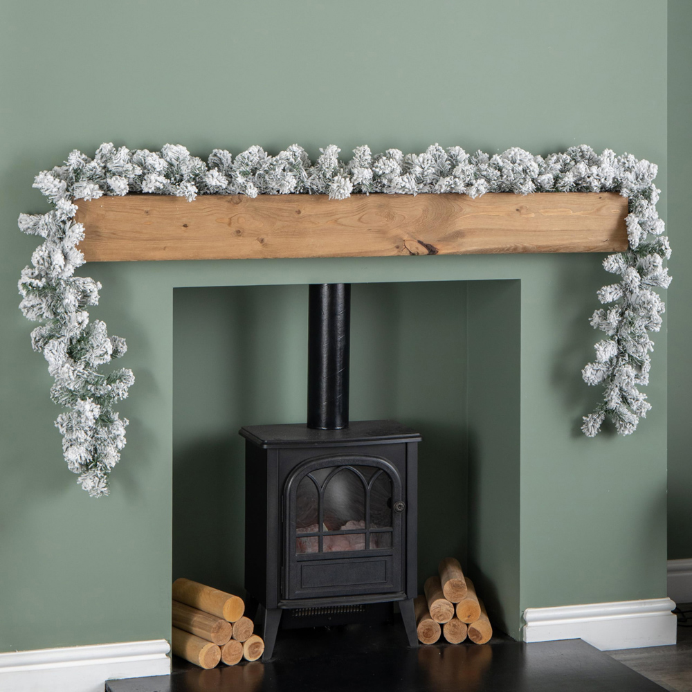 Samuel Alexander Imperial Snowy Christmas Garland with 180 Tips 270cm Image 2