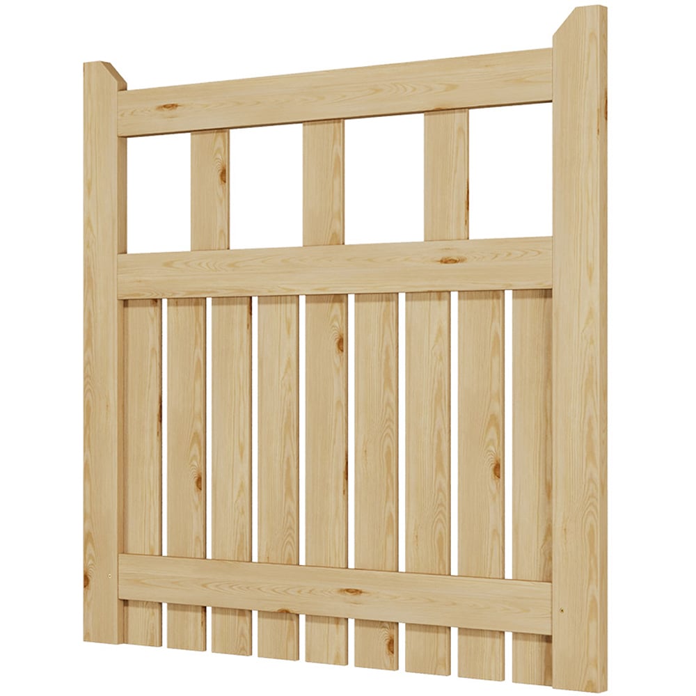 Outdoor Minimalist Nature Wooden Straight-Corner Garden Fence Door, 90 x 90 x 2.5cm Image 3