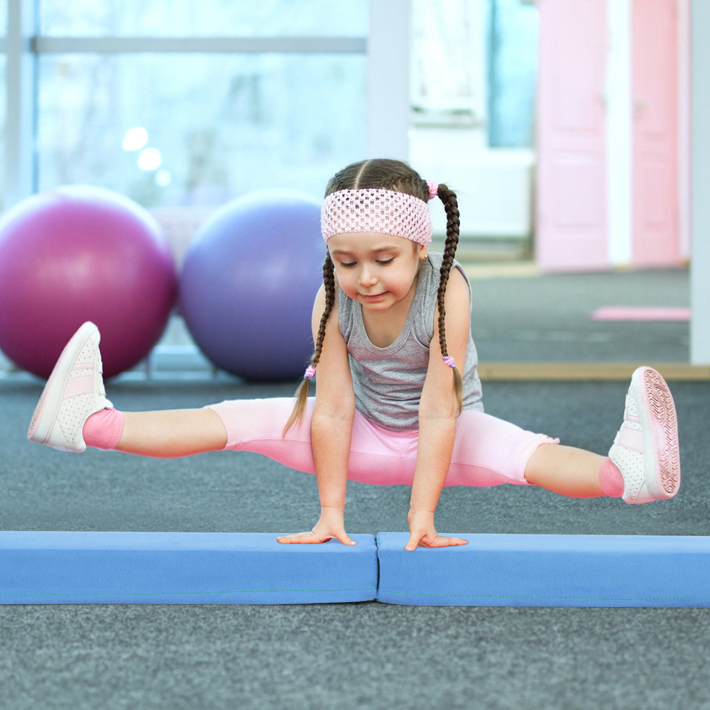 Costway Navy Foldable Gymnastic Beam with Cover 210cm Image 3