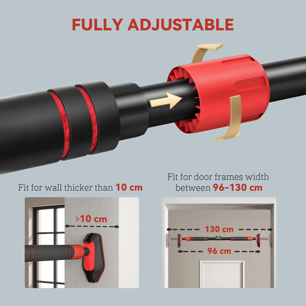 SPORTNOW Red Doorway Pull Up Bar Image 3
