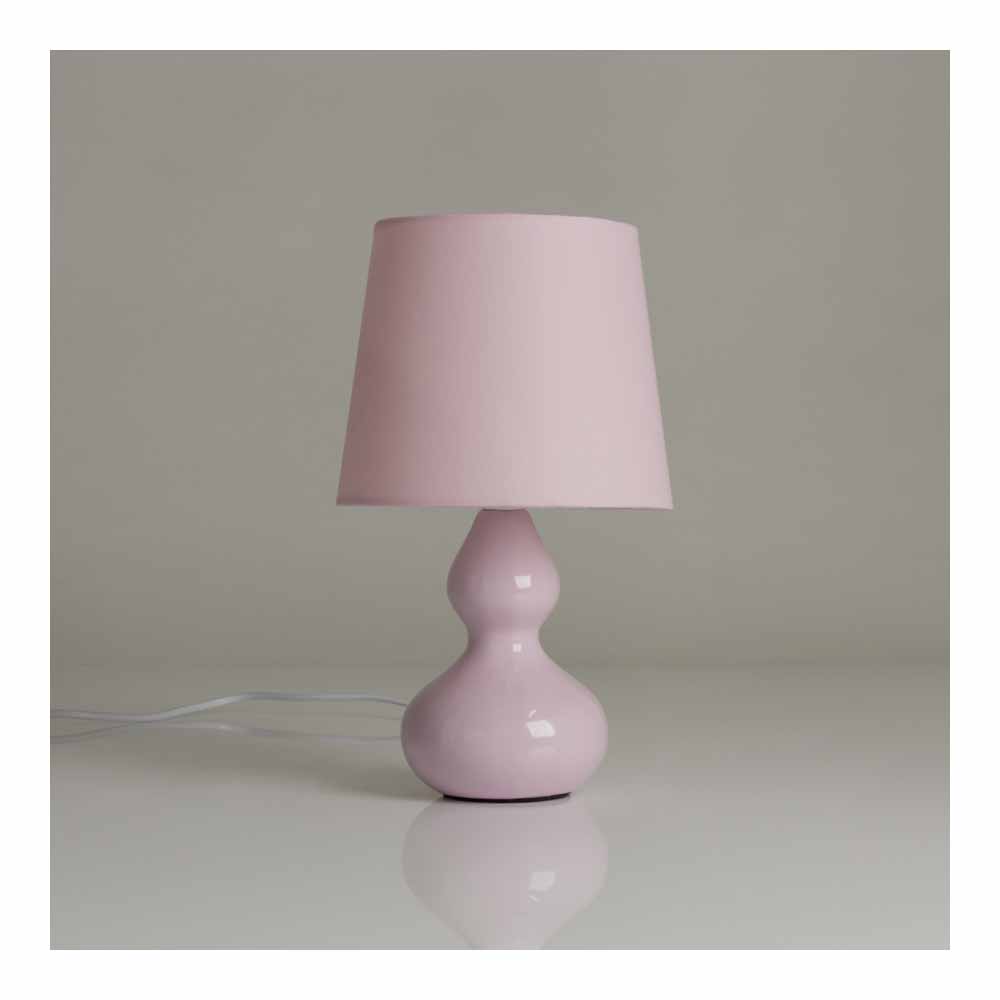 Wilko Dusky Pink Ceramic Lamp Image 1
