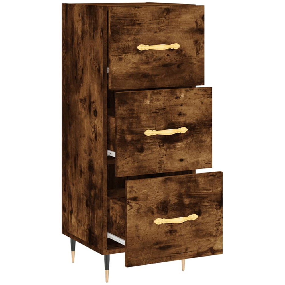 vidaXL 3 Drawer Smoked Oak Sideboard Image 5