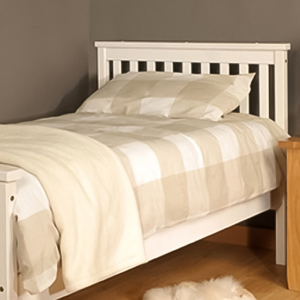 Brooklyn Single White Wooden Bed Frame Image 2