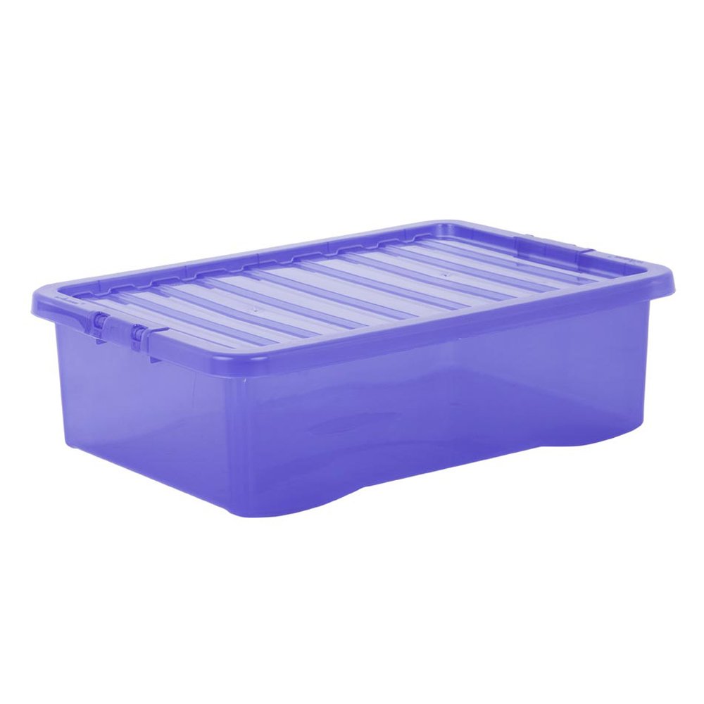 Wham 32L Blue Crystal Storage Box and Lid 5 Pack Image 2