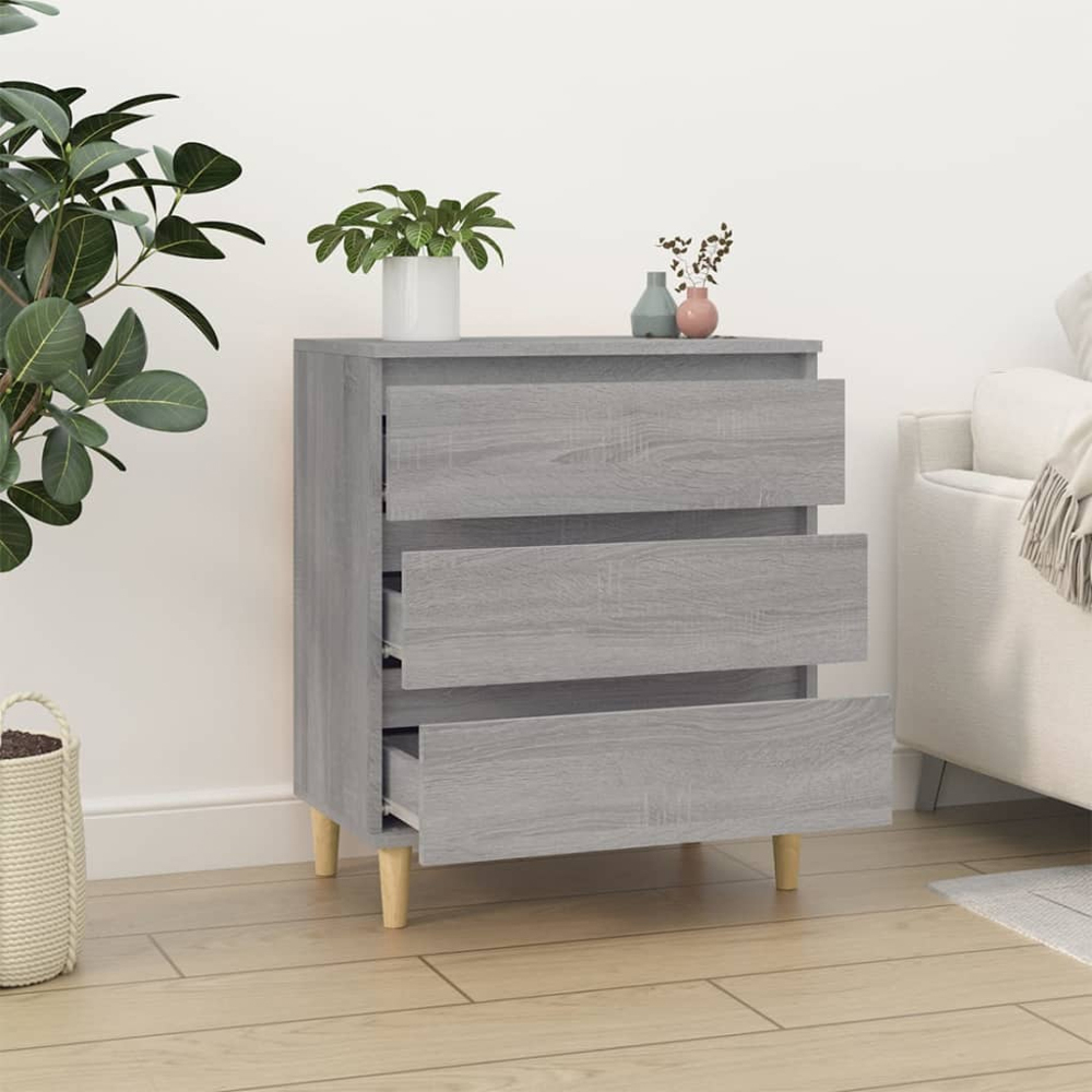 vidaXL 3 Drawer Grey Sonoma Sideboard Image 8