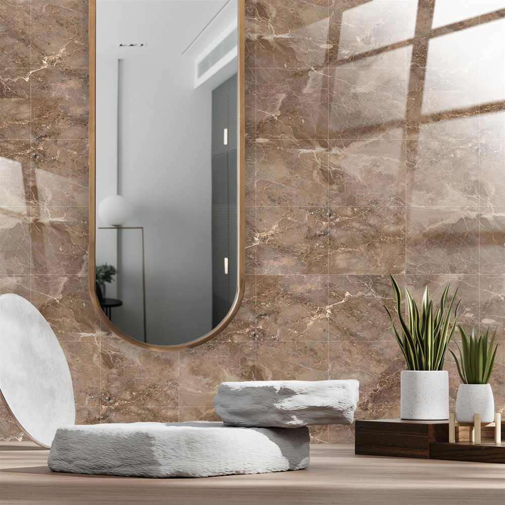 Walplus Copper Brown Marble Stone Tile Sticker 12 Pack Image 1