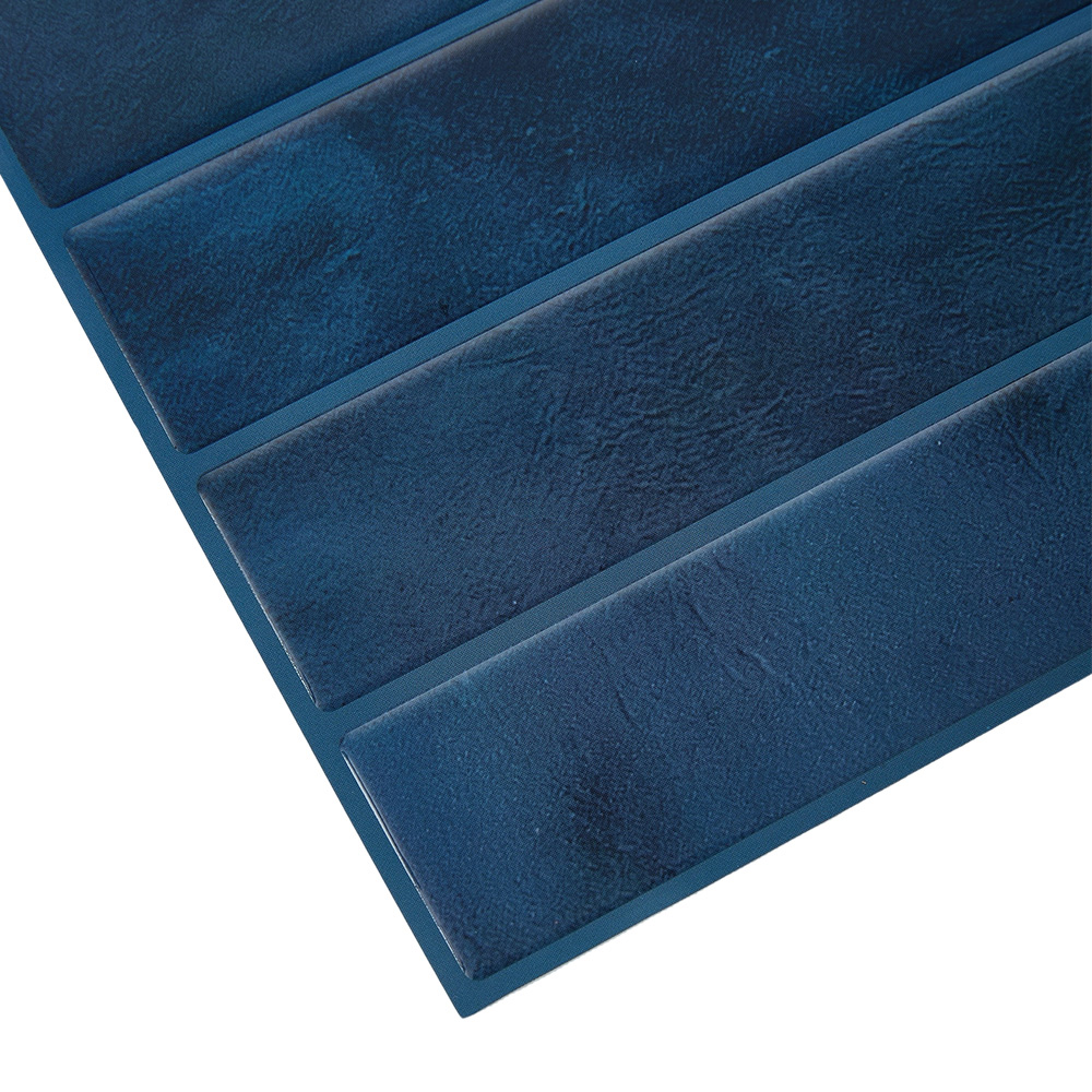 Living and Home Dark Blue Rectangle Self Adhesive Wall Sticker 10 Pack Image 4