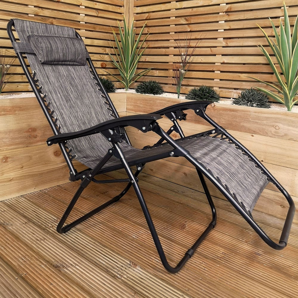 Samuel Alexander Grey Zero Gravity Garden Relaxer Chair Image 4