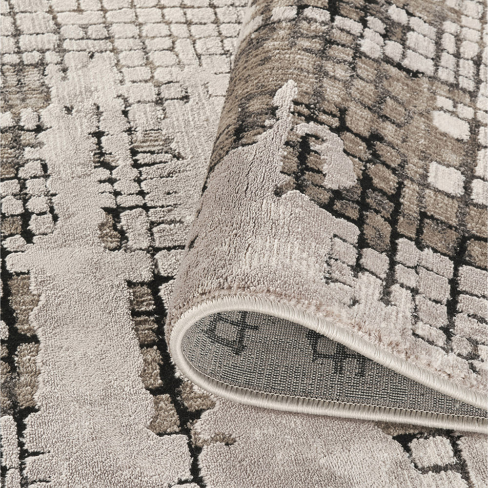 Mayfair Living Room Area Rug Metallic Sheen Contemporary Modern Croc Design - Grey 120cm x 170cm Image 3