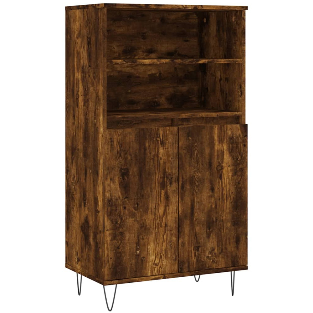 vidaXL 2 Door 2 Shelf Smoked Oak Highboard Image 2