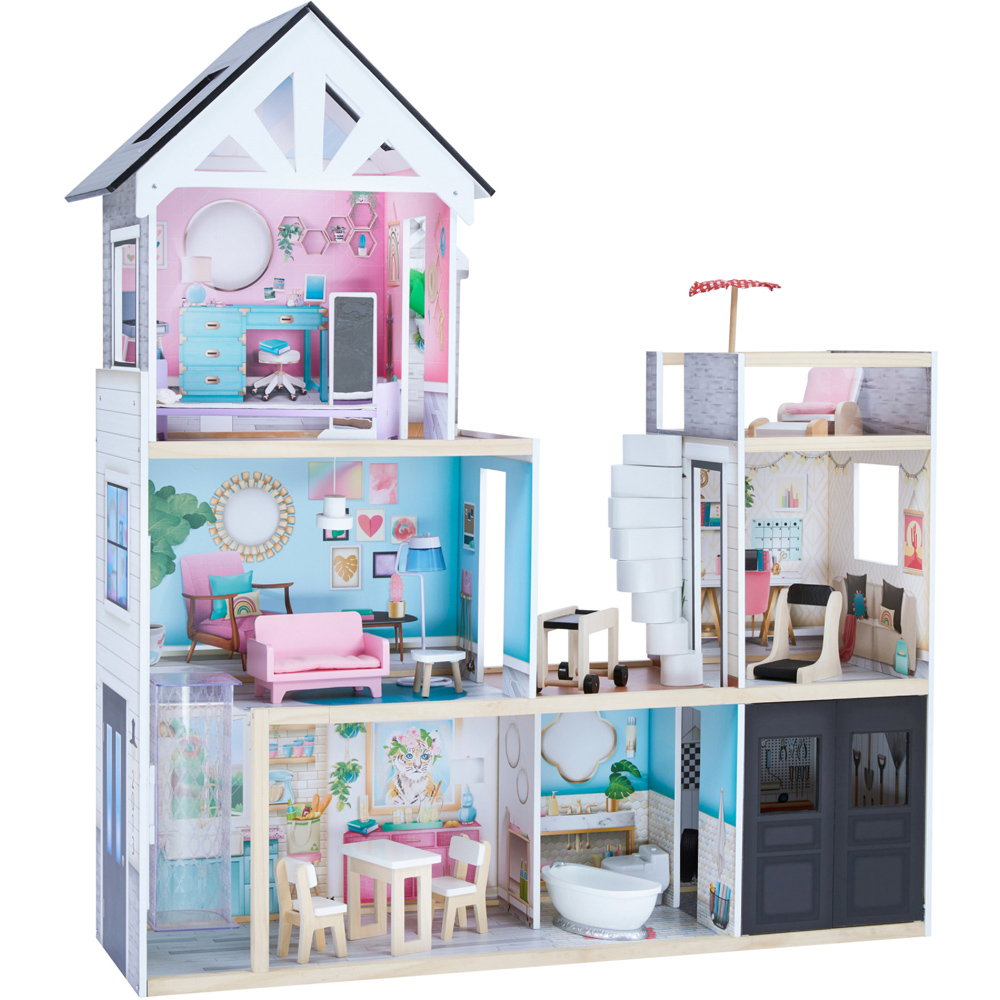 Teamson Kids Multicolour Dreamland Large Mansion 18 Pieces 3 Storey Doll House Play Set Image 1