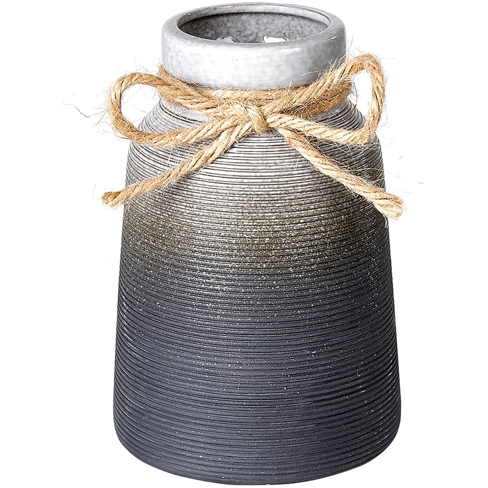 Living and Home Gradient Grey Ceramic Flower Vase Table Decor Ornament 14cm Image 1