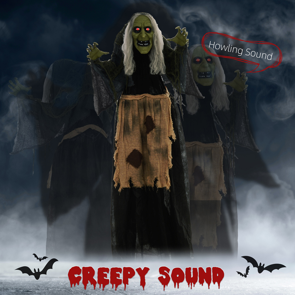 HOMCOM Animated Witch Halloween Prop 5ft Image 4
