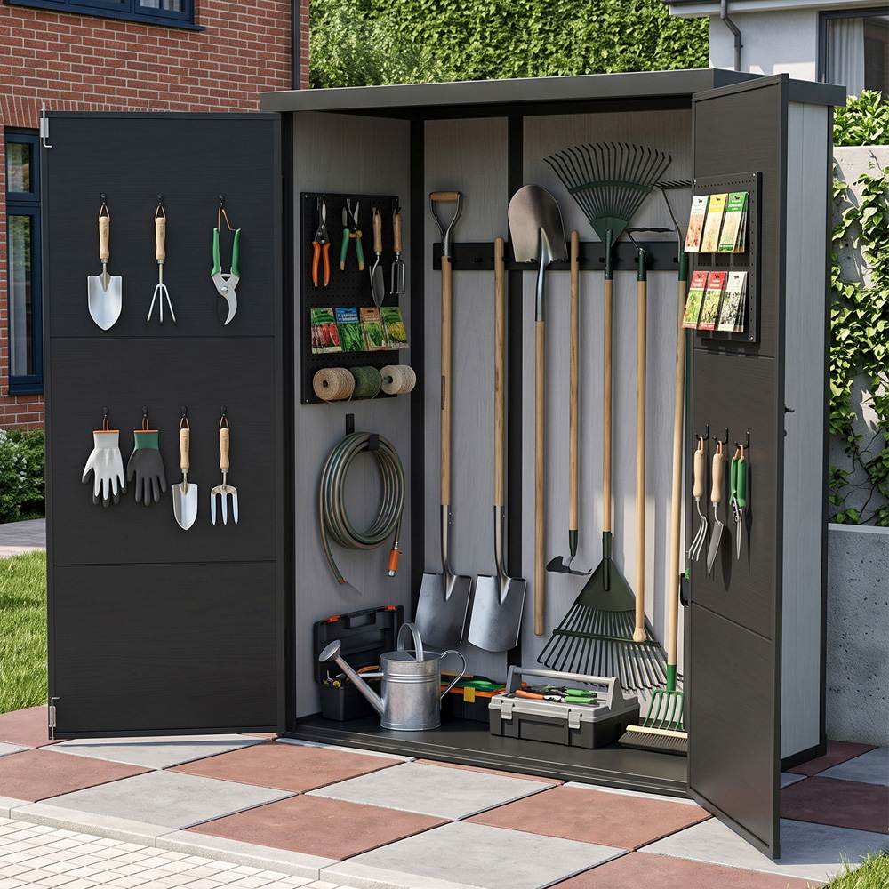 Living and Home 5 x 3ft Plastic Pent Garden Storage Shed Image 7