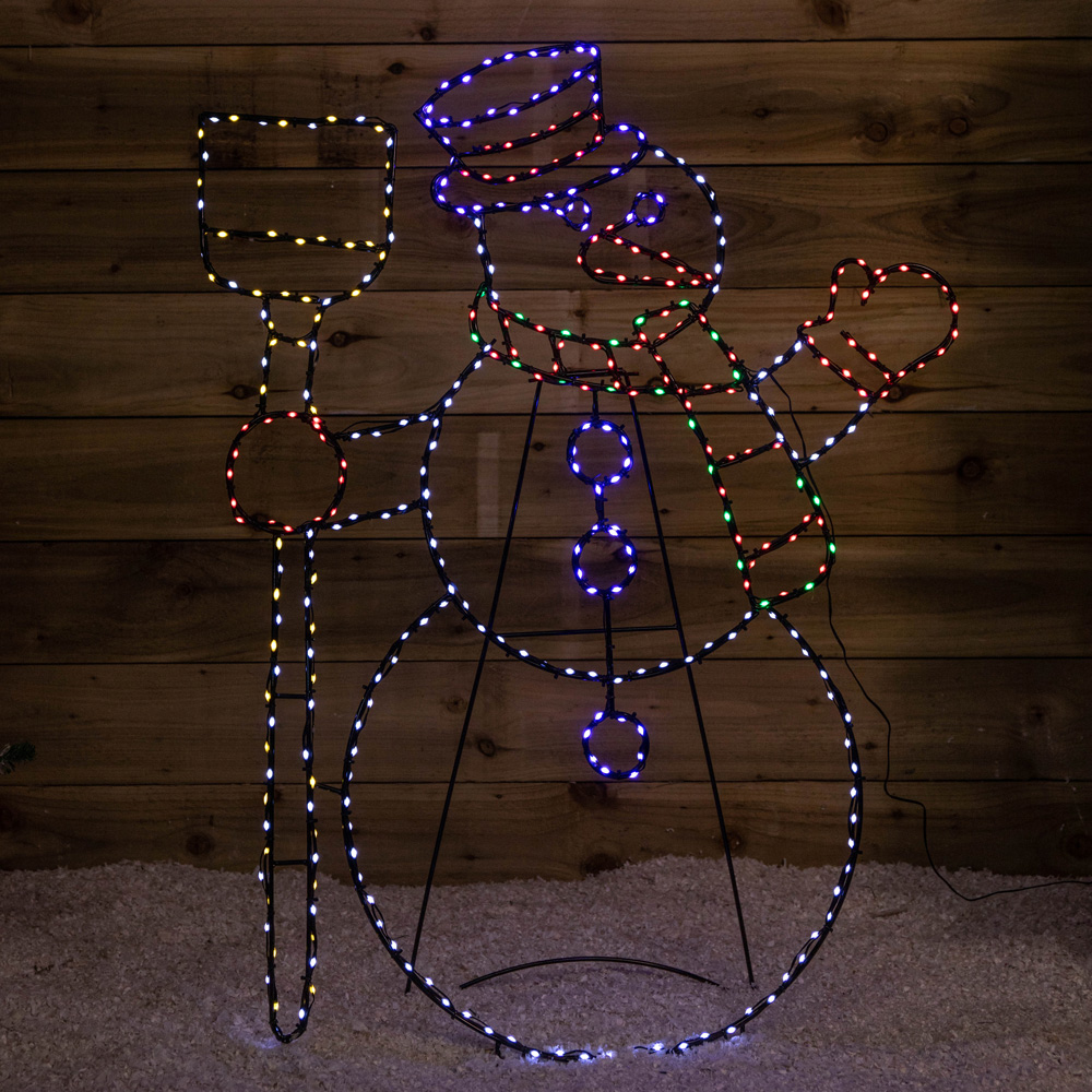 Samuel Alexander Multi Coloured LED Standing Christmas Snowman 1m Image 1