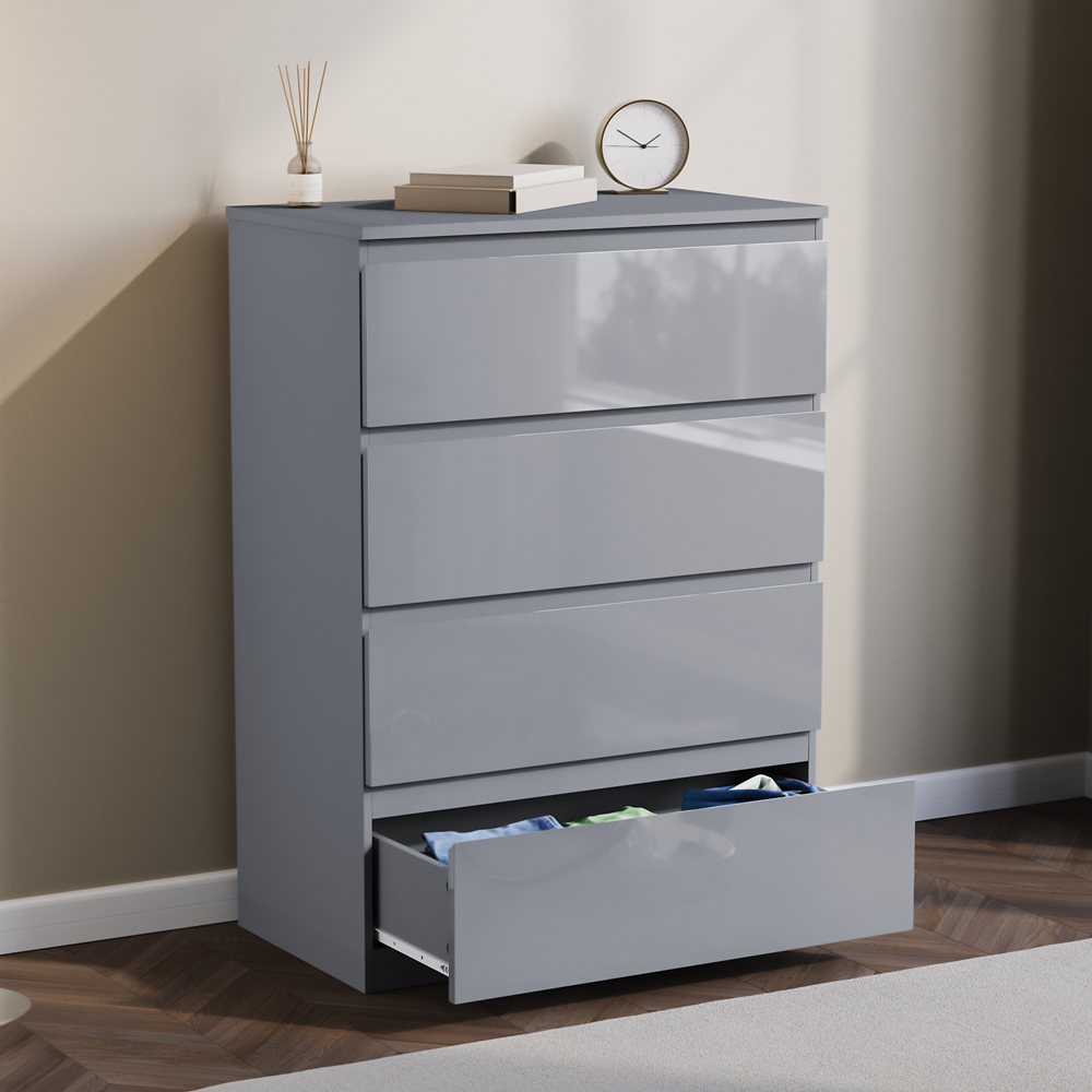 VIDA DESIGNS Glinton 4 Drawer Grey Chest of Drawers Image 4