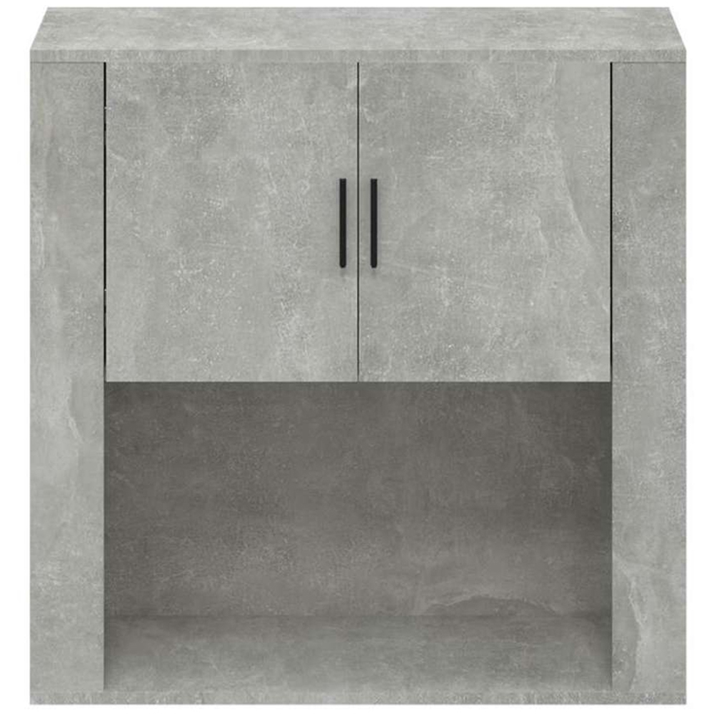 vidaXL 2 Door Single Open Shelf Concrete Grey Wall Mounted Cabinet Image 4