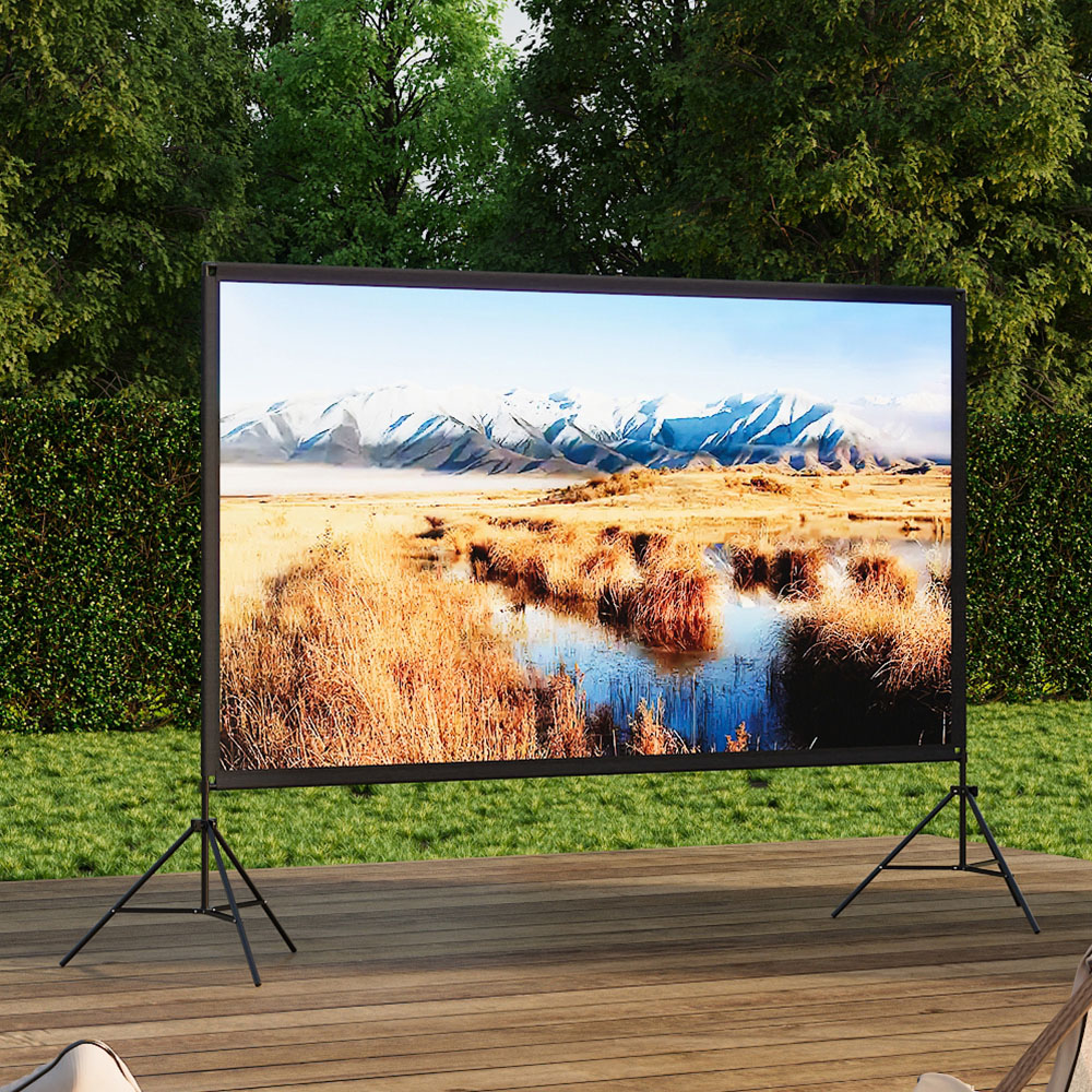 Living and Home 16:9 Portable Projector Screen with Stand 100 inch Image 3