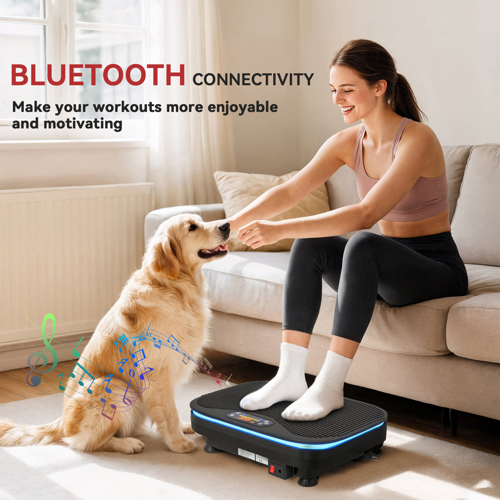 SPORTNOW Vibration Plate Exercise Machine with LEDs and Bluetooth Image 5