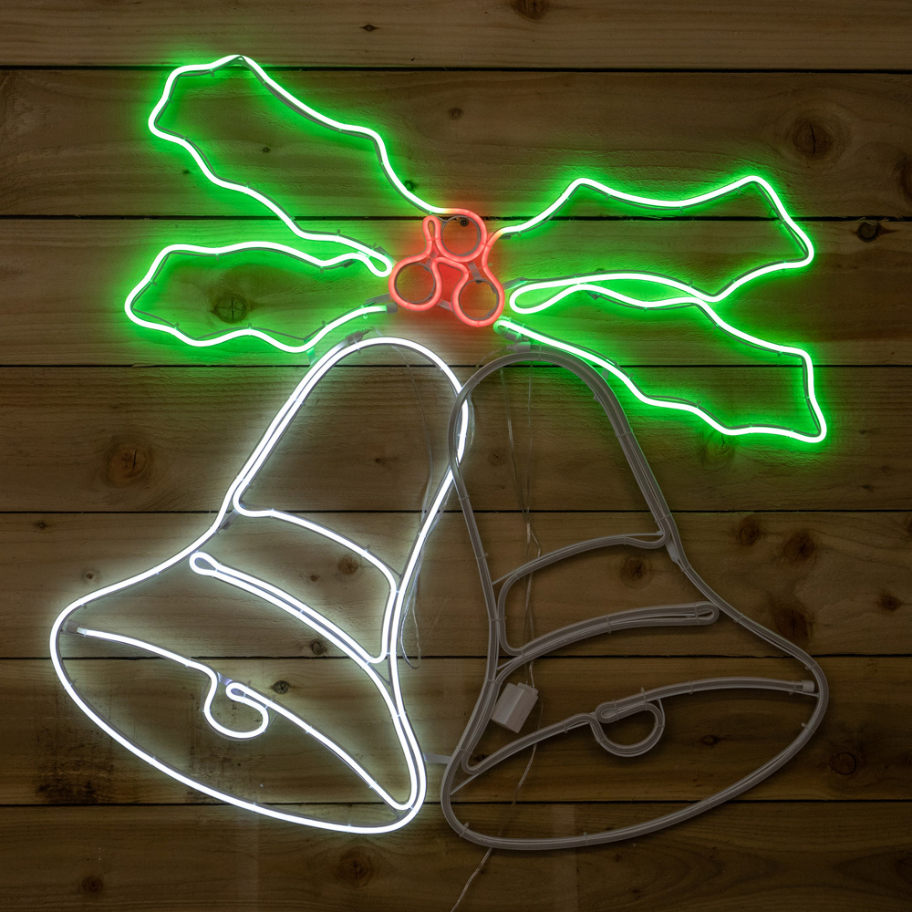 Samuel Alexander Multicolour LED Light-Up Neon Christmas Bell 78cm Image 4