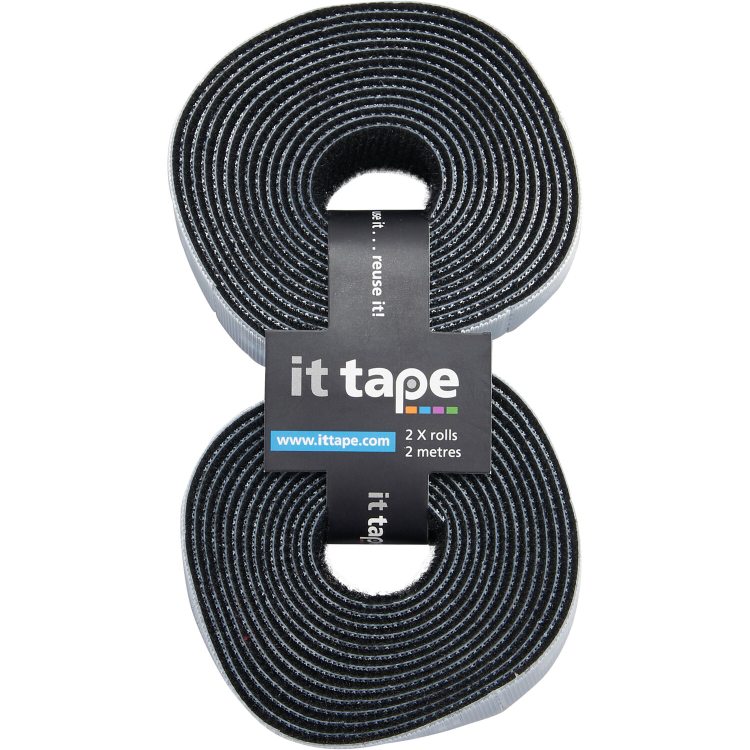 Pack of 2 it tape Hook n Loop Refills - Black Image 1