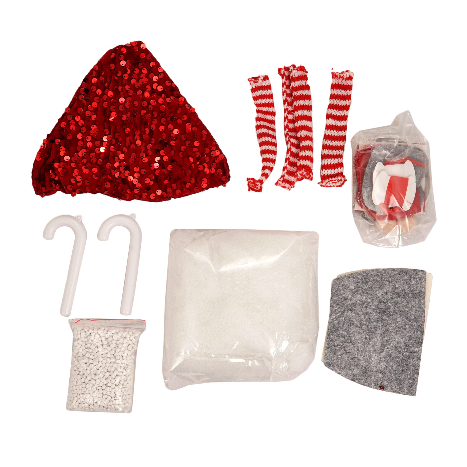 Pack of 2 Make Your Own Christmas Candy Cane Gonks - Red & White Image 2